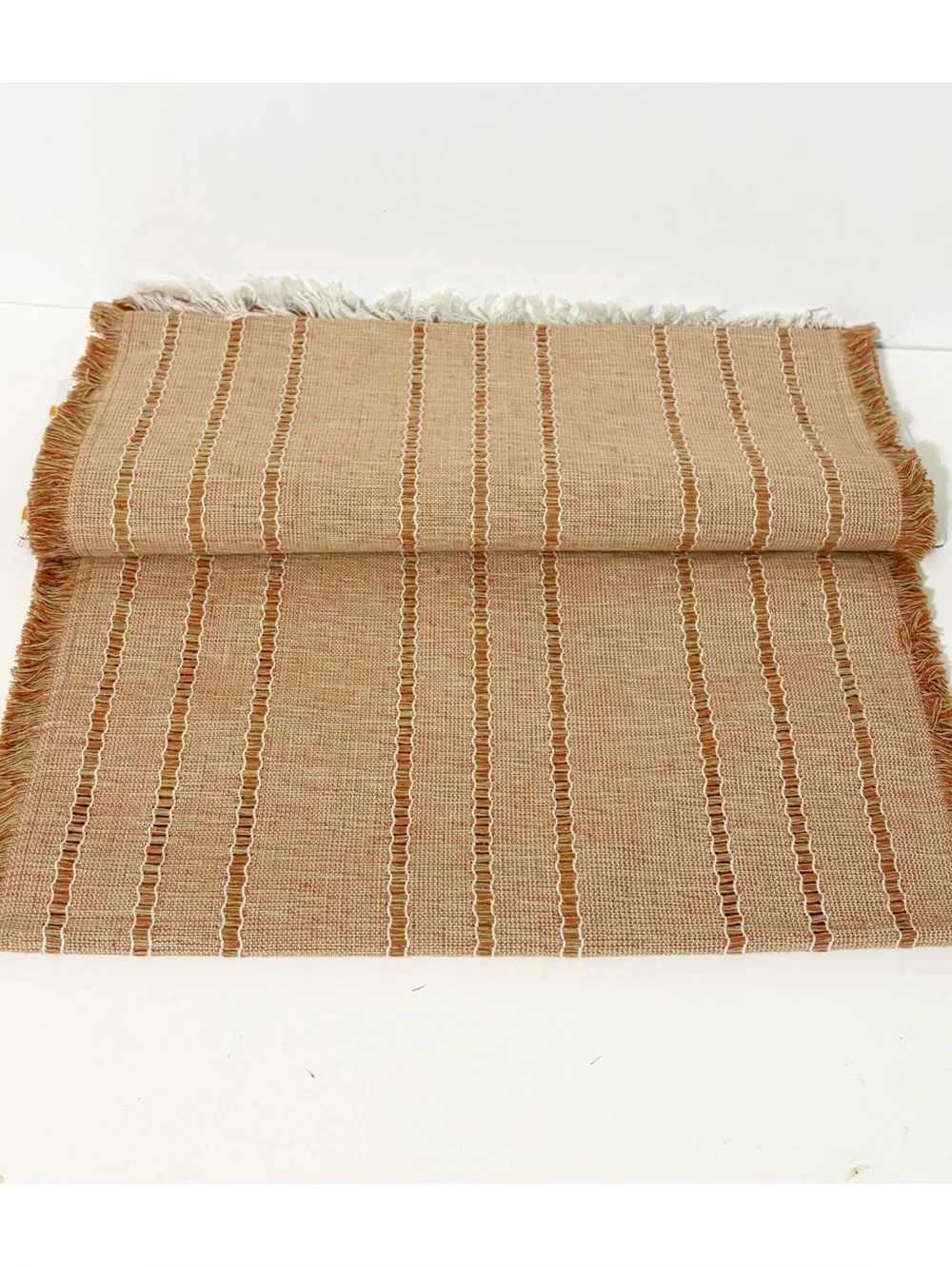 FALL Table Runner, Burnt Orange & White, New, 14
